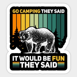 Camping in the forest is exciting Sticker